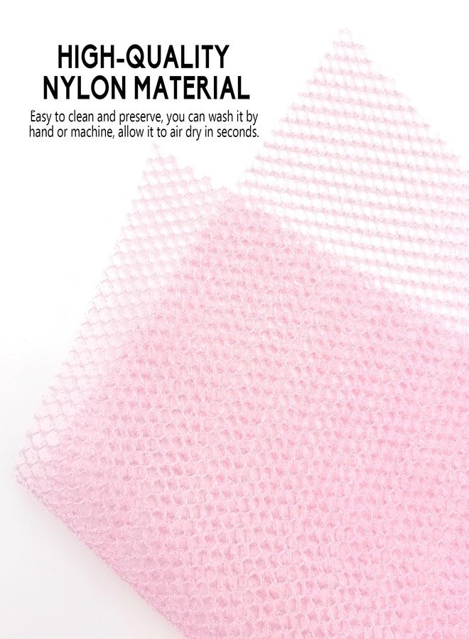 Quacc African Exfoliating Net Long Bath Net Sponge Nylon African Net Sponge Cloth for Daily Bath Shower (Pink) - Image 2
